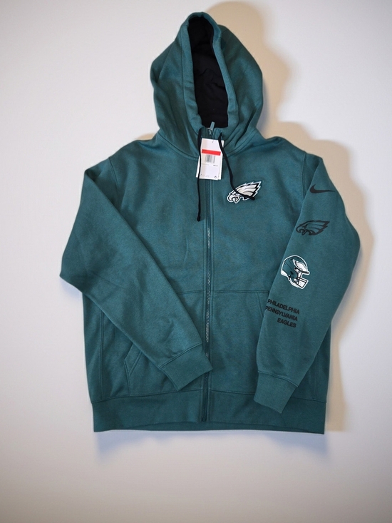 NFL Other - NWT NFL Nike Black and Green Eagles Zip Hooded Sweatshirt Mens Size L